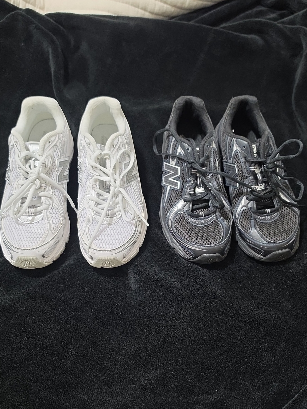 New Balance 740 Kids Sneakers - White and Black Pair